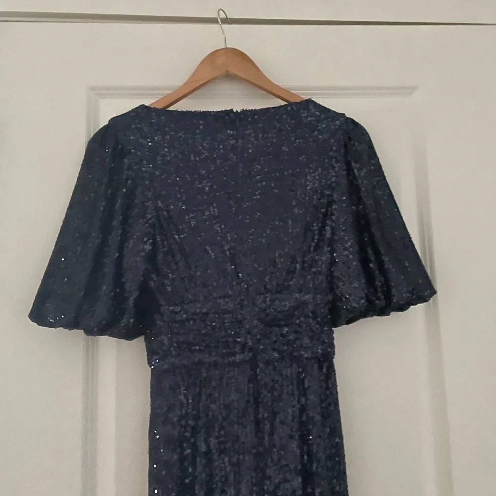 Rickie Freeman Teri John Draped Sequin Sheath Dress